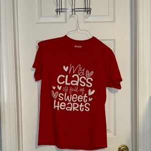 Gildan Red Tee with Sweet Hearts Design Valentine  theme